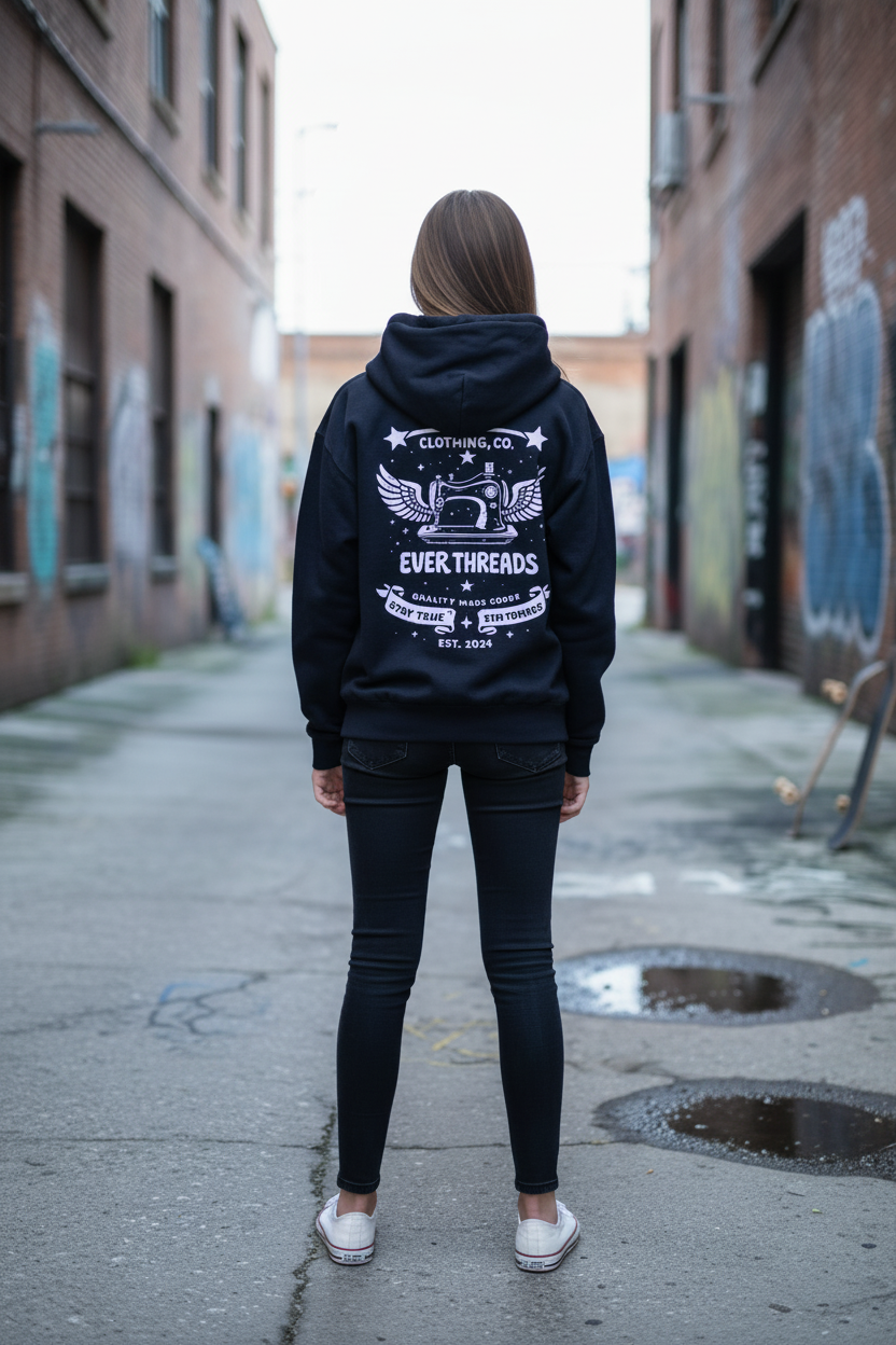 Everthreads hoodie - lighter, no ripped jeans